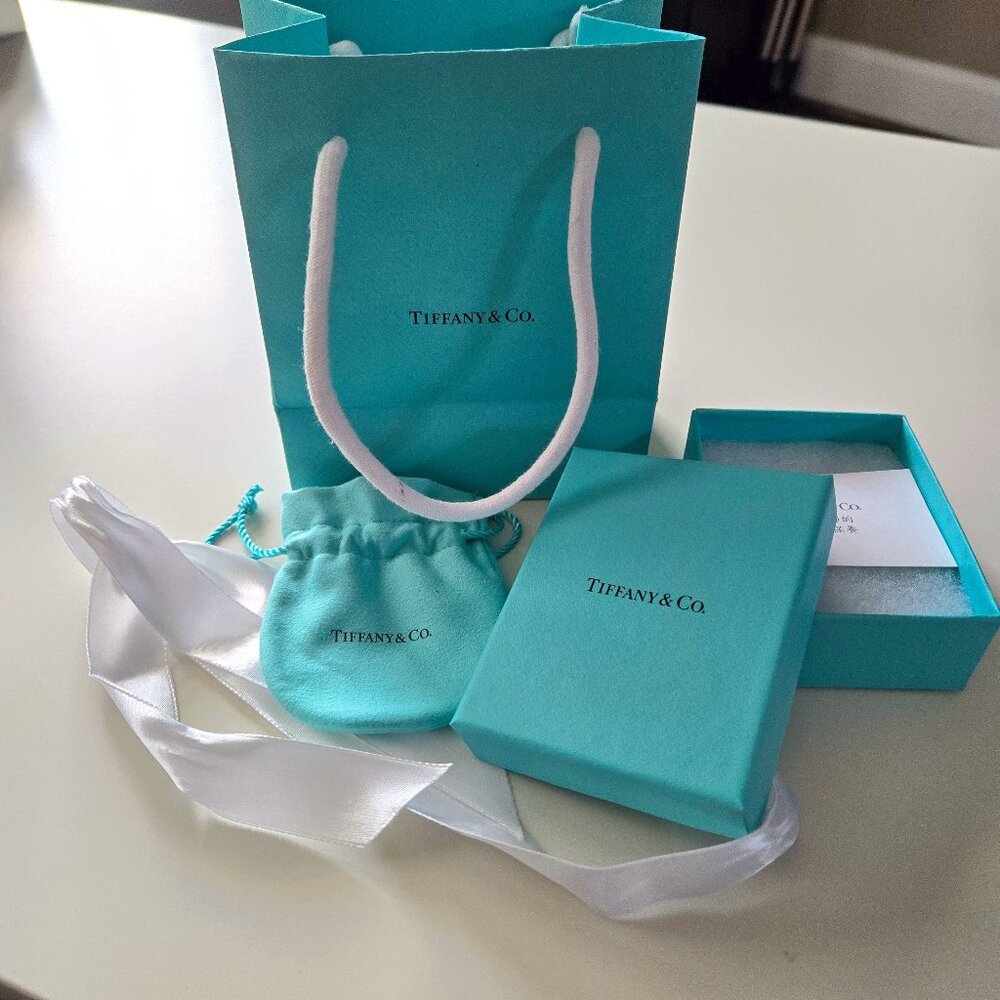 Tiffany & Co. Blue Gift Bag, Box, Jewelry Pouch and Ribbon